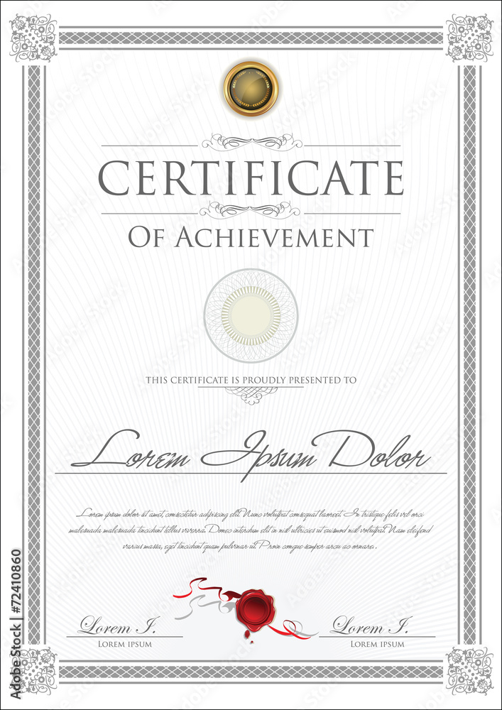 Gray certificate template - obrazy, fototapety, plakaty 