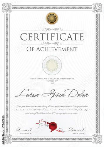 Gray certificate template
