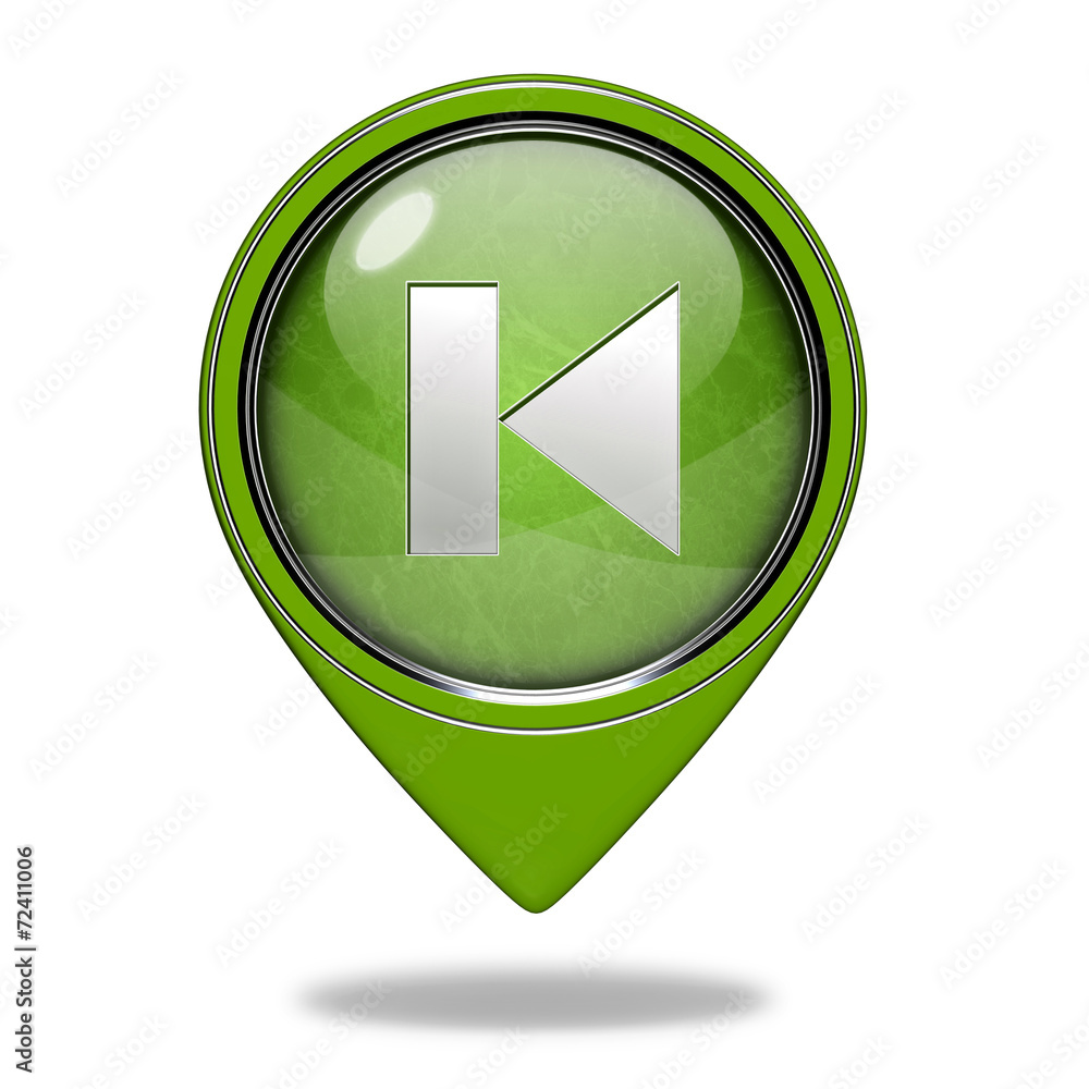 prev pointer icon on white background