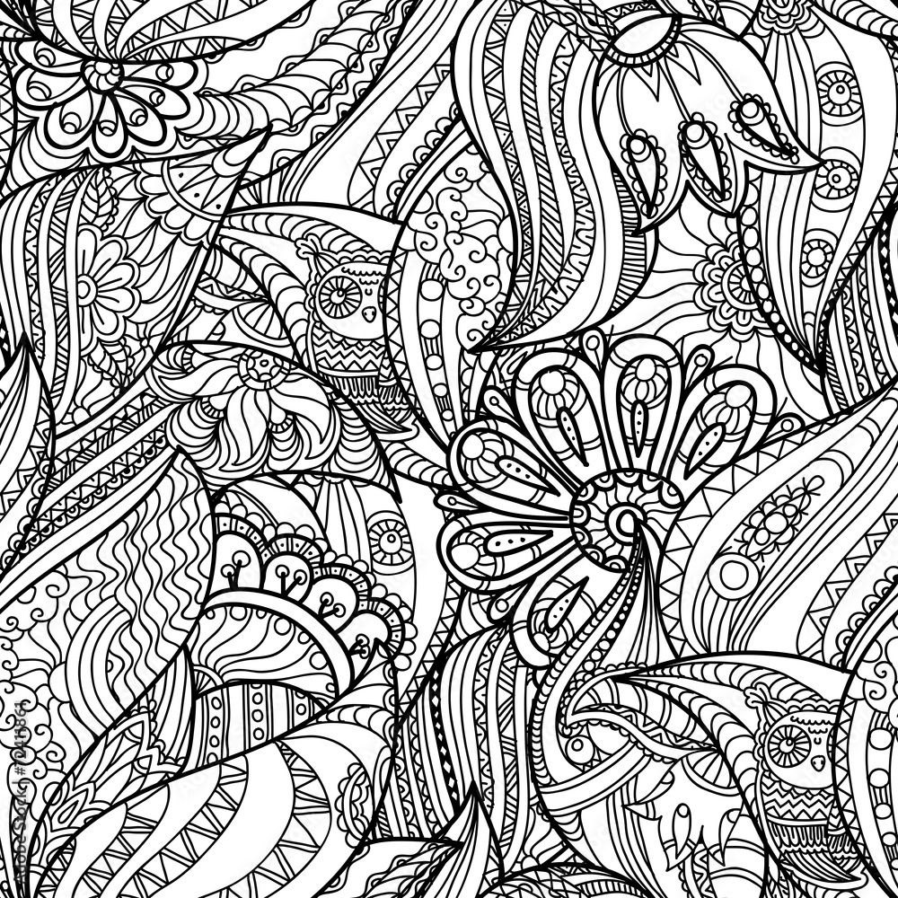 Fototapeta premium Wzór z sowami w lesie