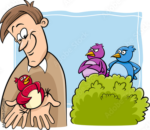 bird in the hand cartoon