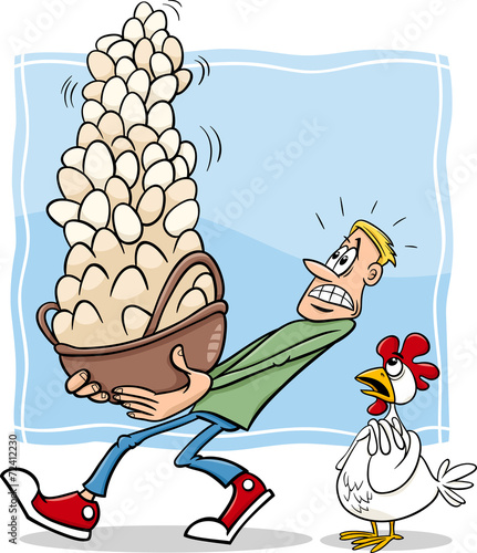 all eggs in one basket cartoon
