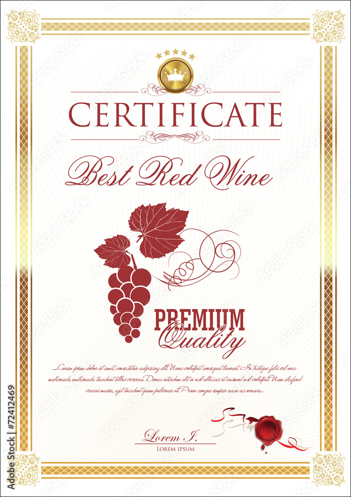 Certificate - Best Red Wine