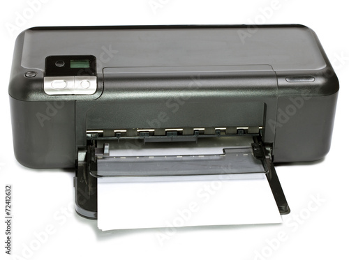 The inkjet printer with paper