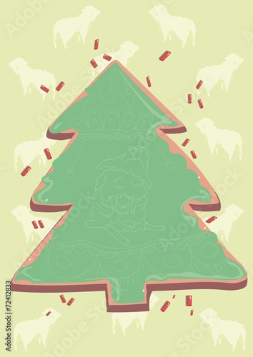 sheeps and christmas gingerbread