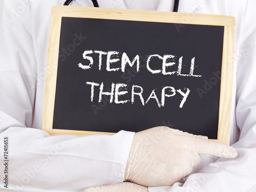 Doctor shows information: stem cell therapy