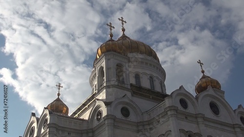 Orthodox Church of timelaps the sky clouds
