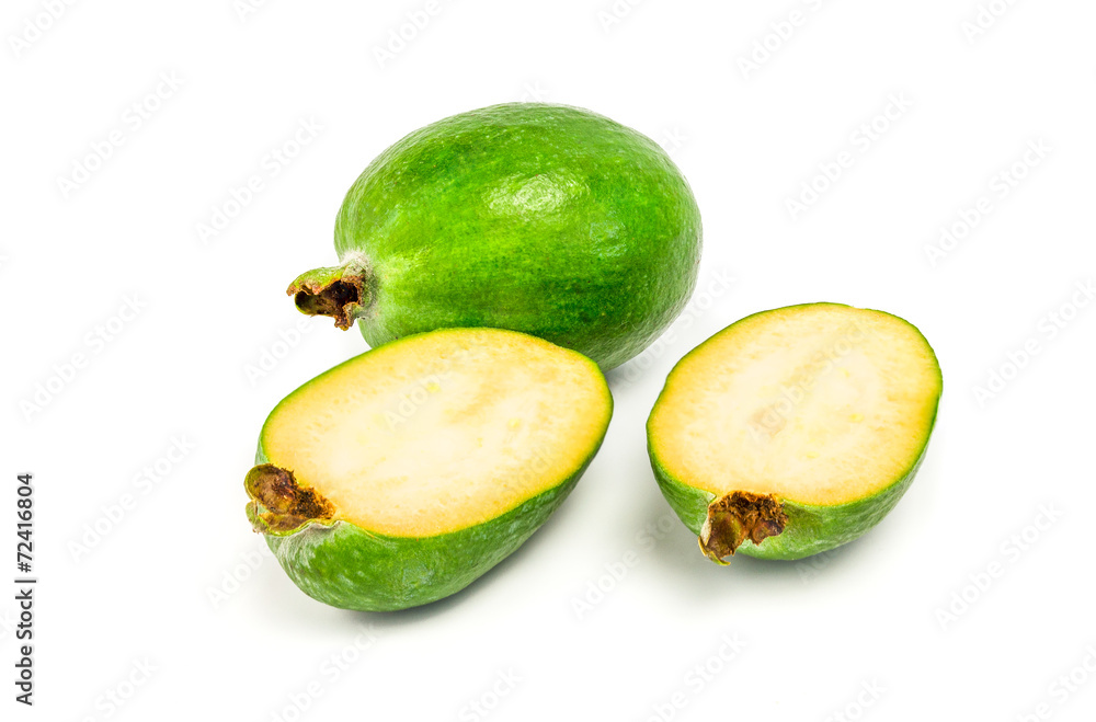 feijoa fruit, isolated on white