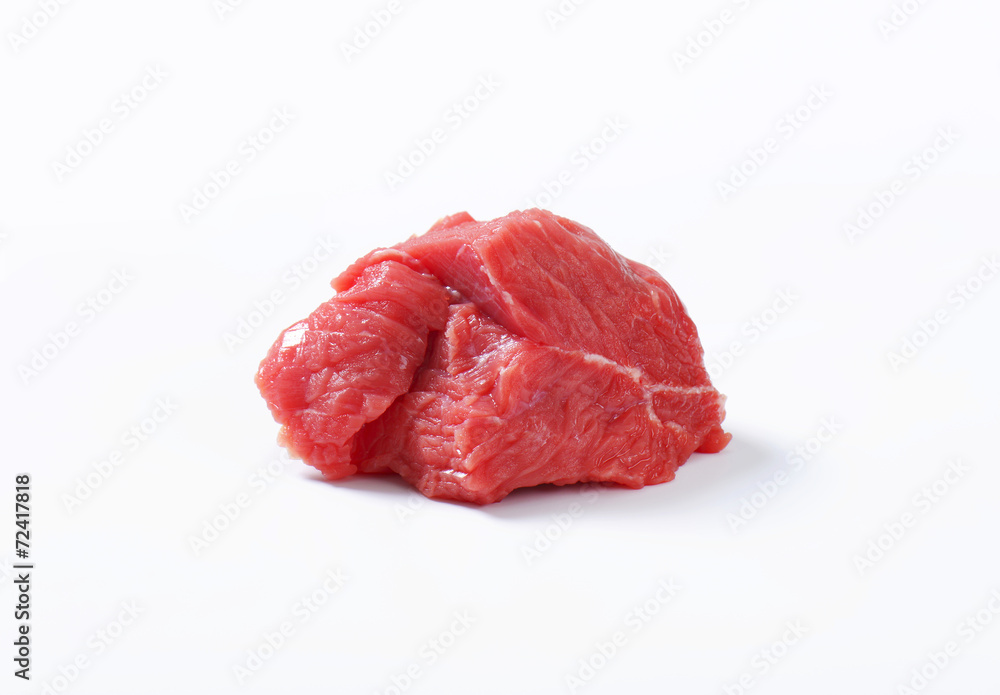 Raw beef meat chunk