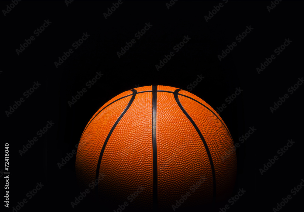 Basketball on black background