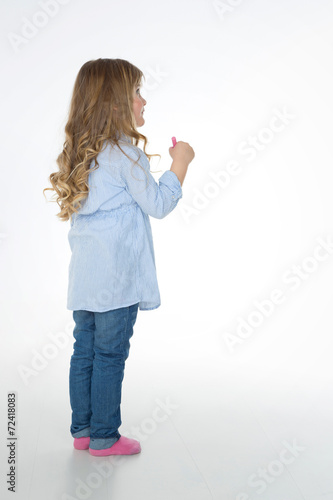 profile of little child standing
