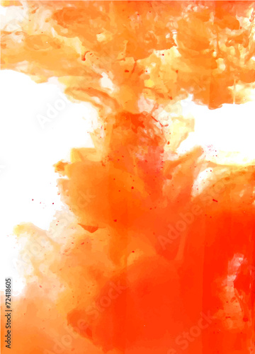 Orange cloud of ink
