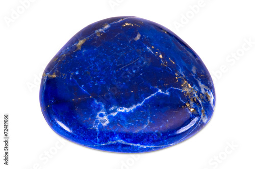 Precious gem on white background, lapis lazuli photo