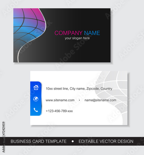Business card template, visiting card set