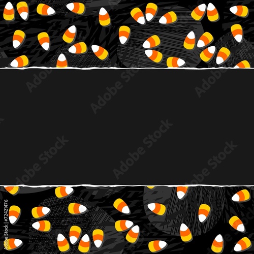 Halloween zaproszenie plakat kartka sezonowe słodycze ciemny poziomy podarty papier ciemne tło miejsce na twój tekst