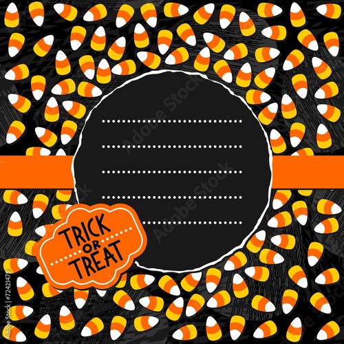 Halloween zaproszenie plakat kartka sezonowe słodycze ciemny okrągły podarty papier ciemne tło miejsce na twój tekst
