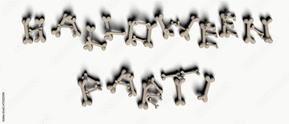 Fototapeta premium Halloween party text printed with bones