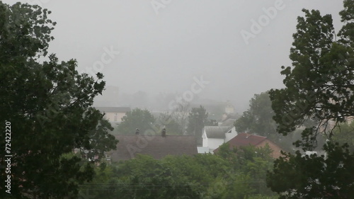 rain on the city street
