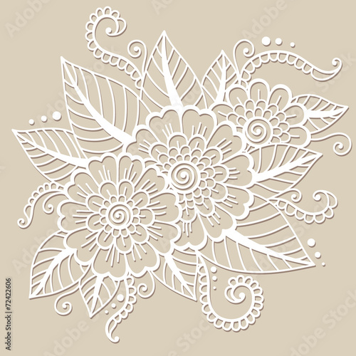Oriental flower ornament