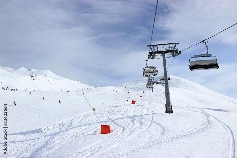 Chairlift in Alps, Zillertal in Austria