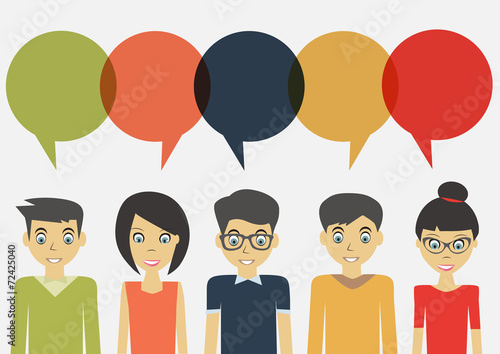 people with chat speech bubbles