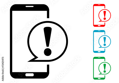 Pictograma aviso smartphone con varios colores