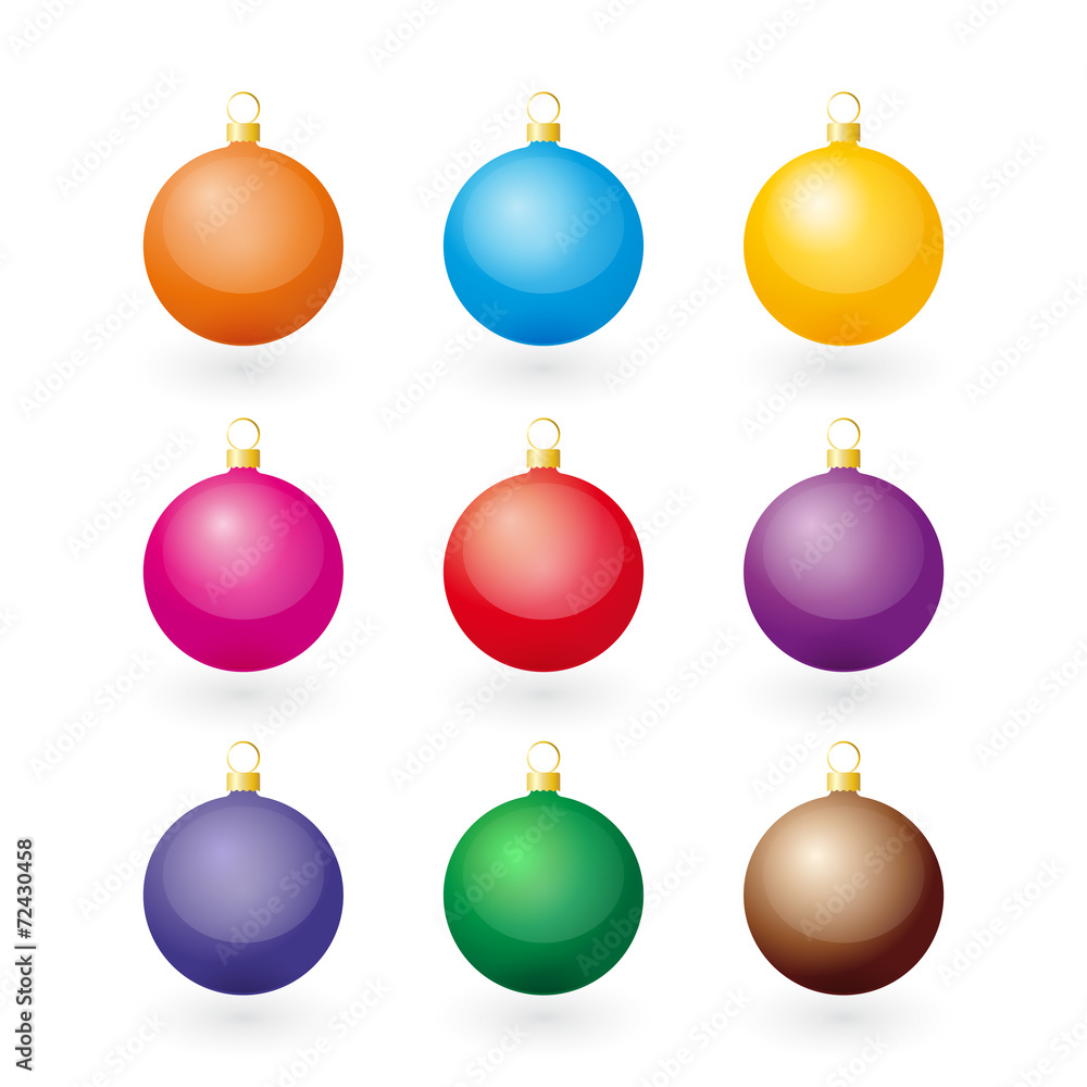 Set of color Christmas balls Set of color Christmas balls