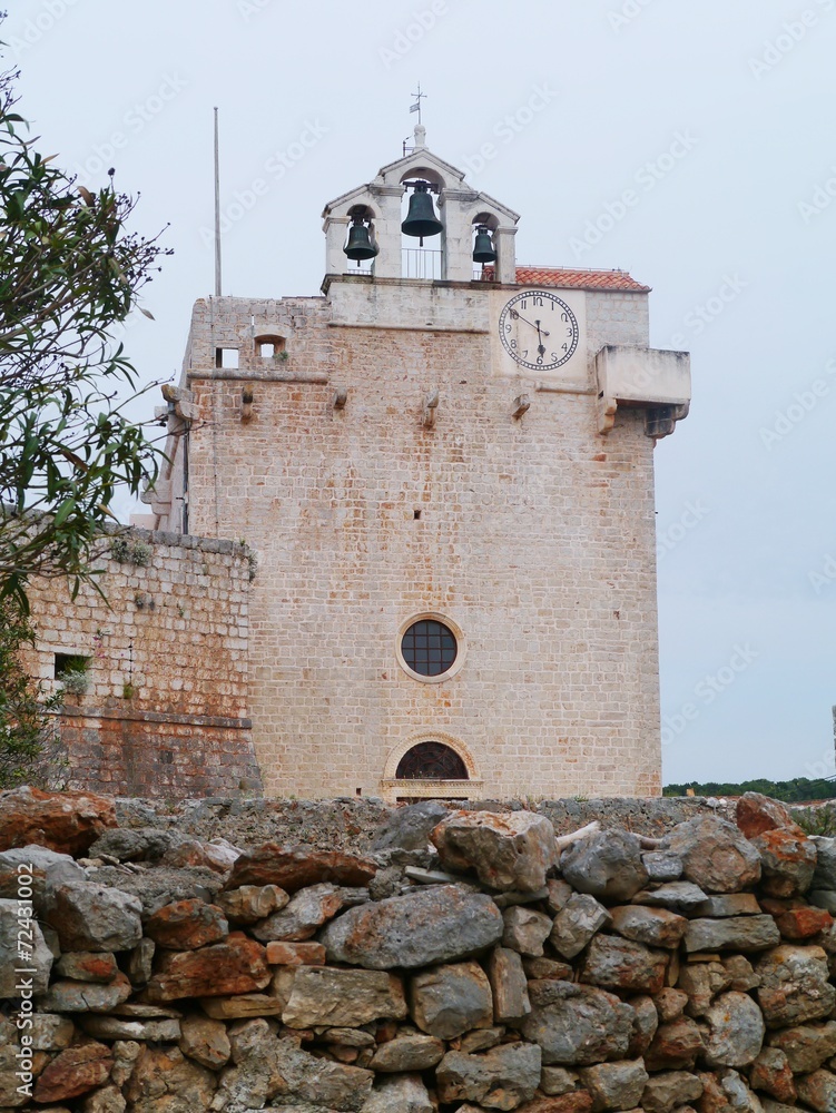 The fortress church in Vrboska on the island Hvar