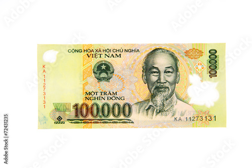 Vietnamese currency 100,000 dong banknote