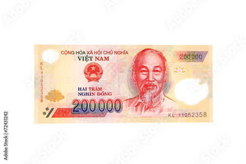 Vietnamese currency 200,000 dong banknote