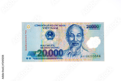 Vietnamese currency 20,000 dong banknote