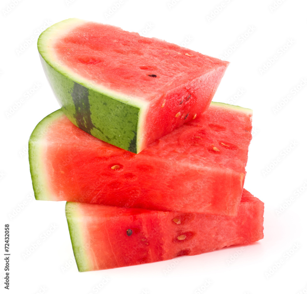 Sliced ripe watermelon isolated on white background cutout Sliced ripe watermelon isolated on white background cutout