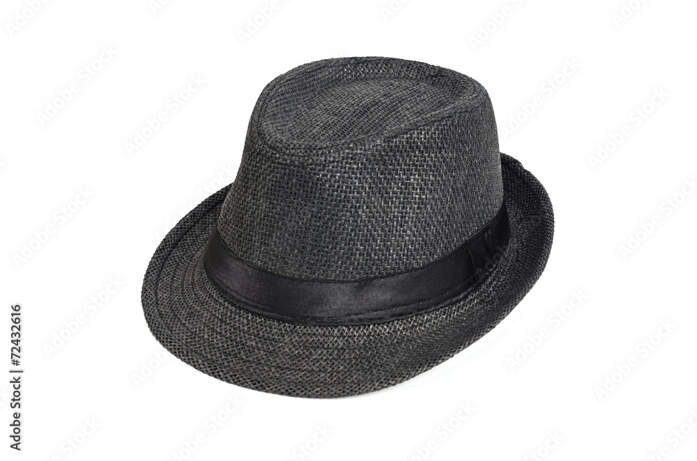 Beautiful fashion hat on white background Beautiful fashion hat on white background
