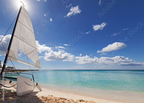 Catamaran on the beach