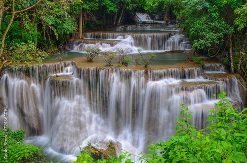 Deep forest Waterfall  Huay Mae Khamin  Kanchanaburi  Thailand
