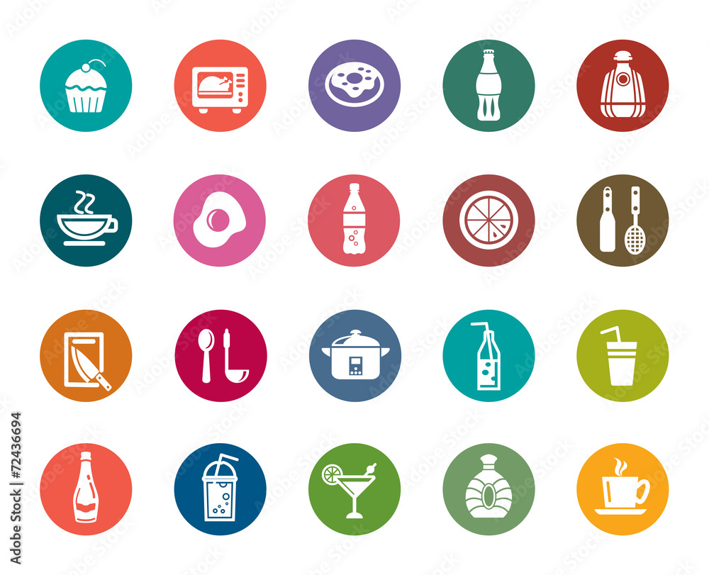 Food and Drinks Color Icons Food and Drinks Color Icons