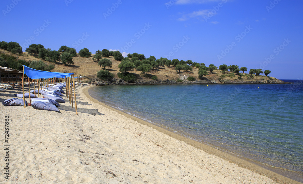 Sandy beach of Porto Carras Grand Resort. Sandy beach of Porto Carras Grand Resort.