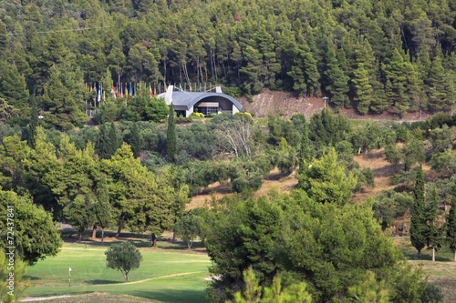 Checkpoint at entrance to the Porto Carras Grand Resort. photo