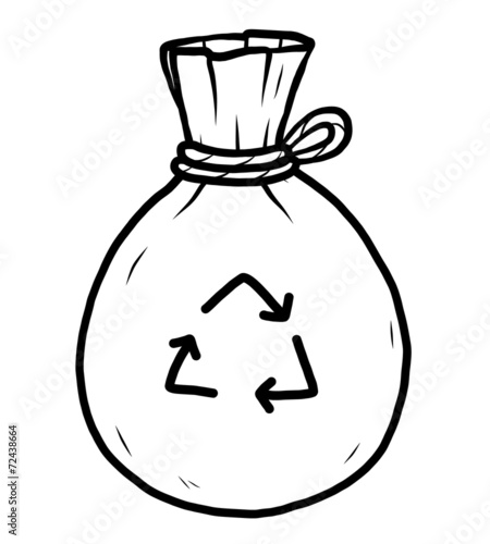 sack with recycle symbol