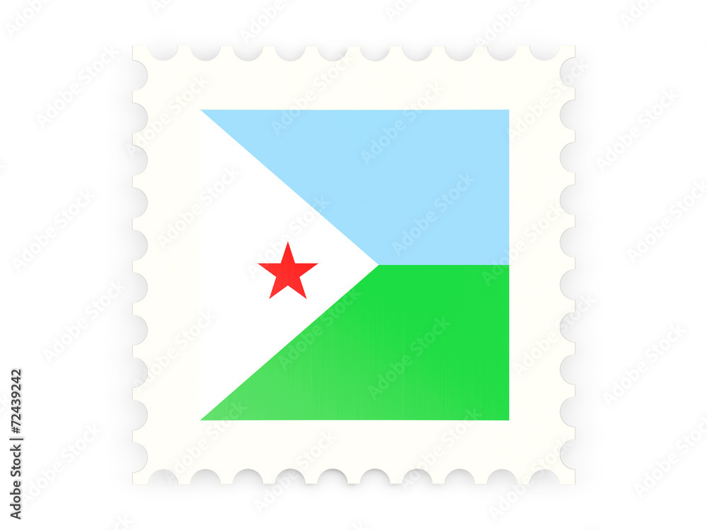Fototapeta premium Postage stamp icon of djibouti