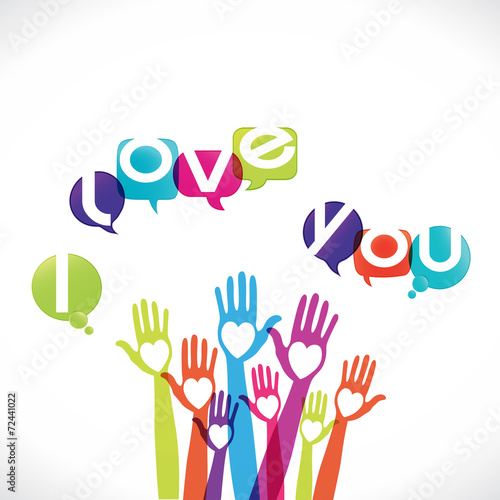 groupe mains coeur : i love you