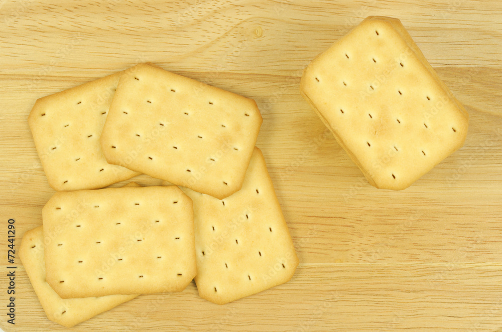 Salty crackers in square shape Salty crackers in square shape