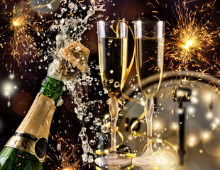 New Year Celebration  with champagne.