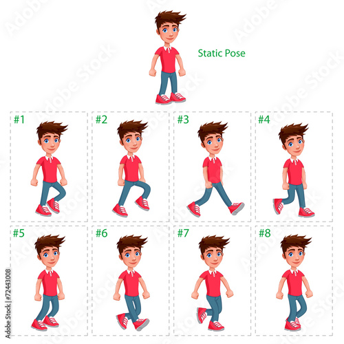 Animation of boy walking.