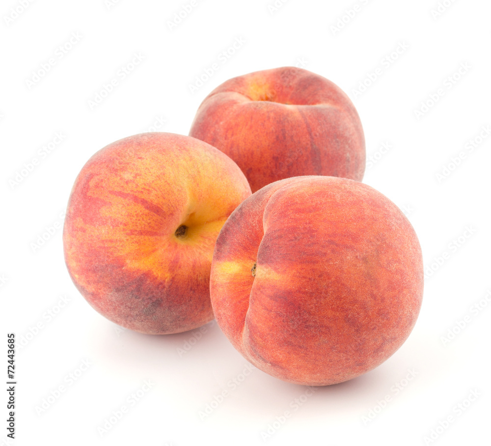 Ripe peach fruit isolated on white background Ripe peach fruit isolated on white background