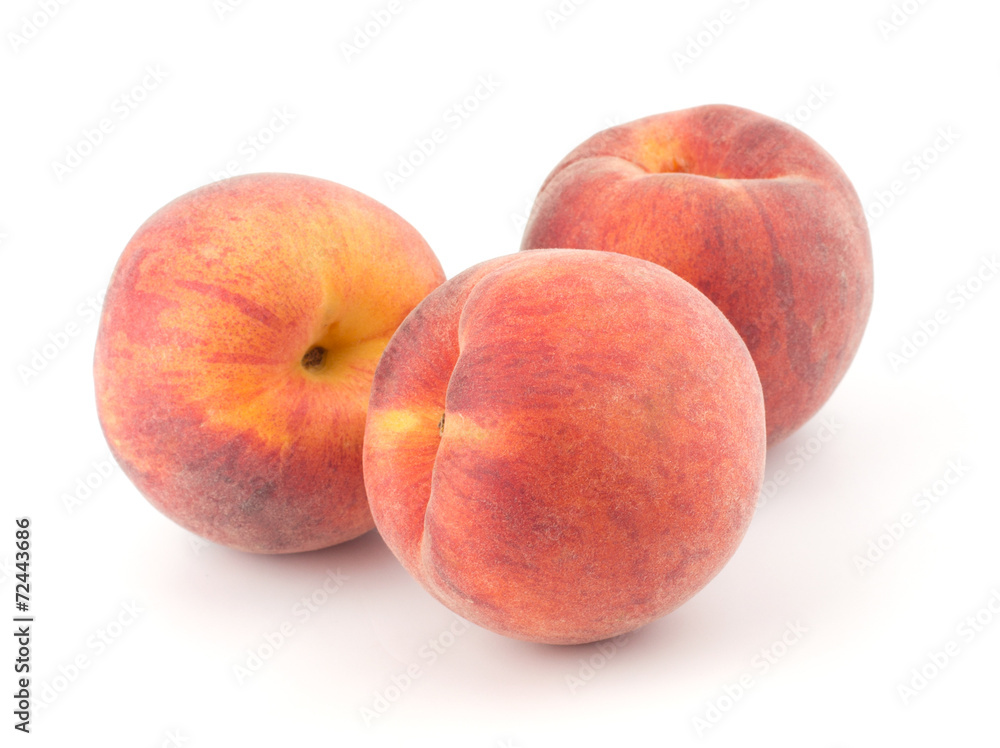 Ripe peach fruit isolated on white background Ripe peach fruit isolated on white background
