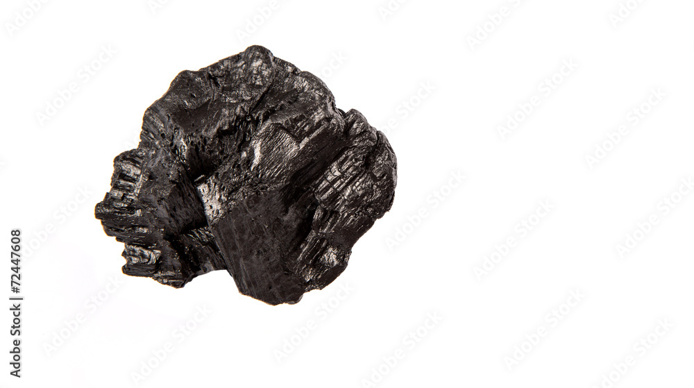 Lump of charcoal over white background Lump of charcoal over white background