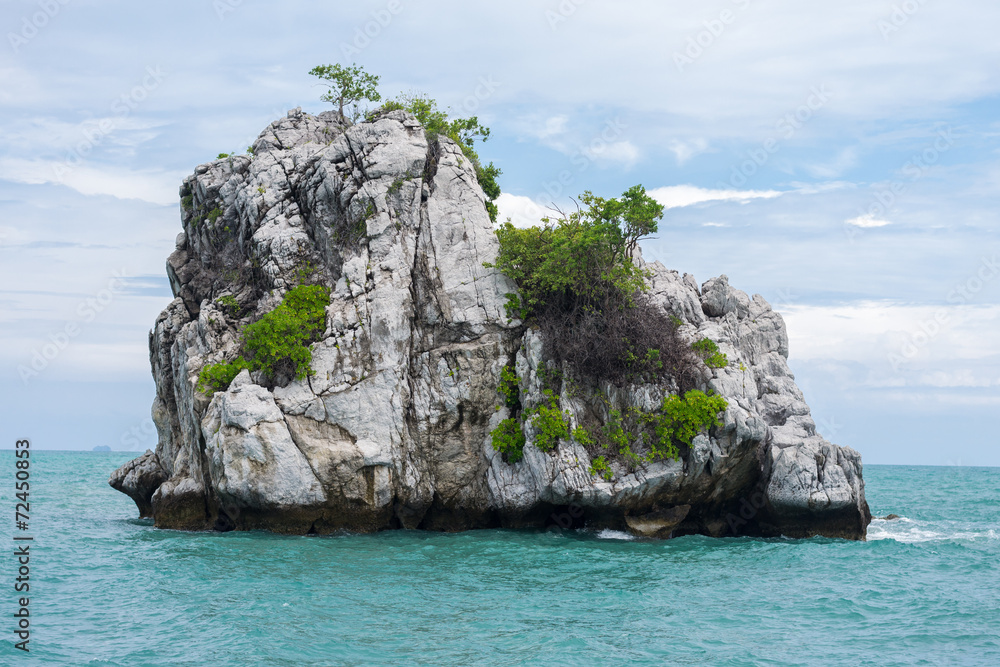 Rock island in sea (National Marine Park)