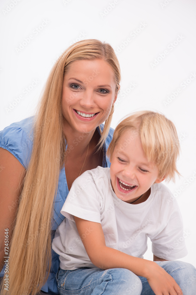 Happy family isolated on white background Happy family isolated on white background