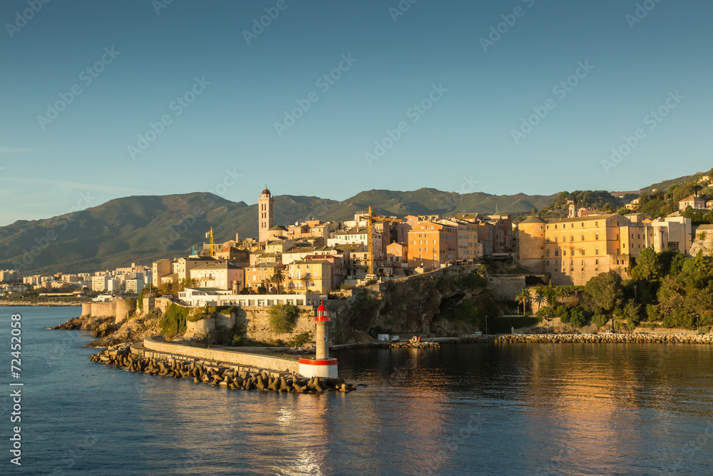 The town, citadel and harbour at Bastia in Corsica